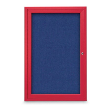 United Visual Products Slim Enclosed Corkboard, 18"x24", White Alum Frame/Dark Spruce UVEB1824-WHITE-DRKSPR